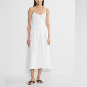 Aritzia White Linen Midi Dress